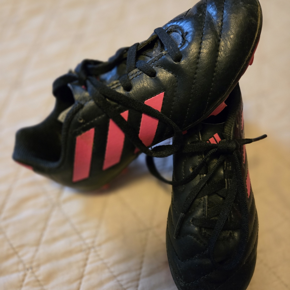 Adidas Black and Pink Soccer Cleats